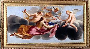 L'Amour recoit l'hommage de Diane, d'Apollon et de Mercure by Eustache Le Sueur