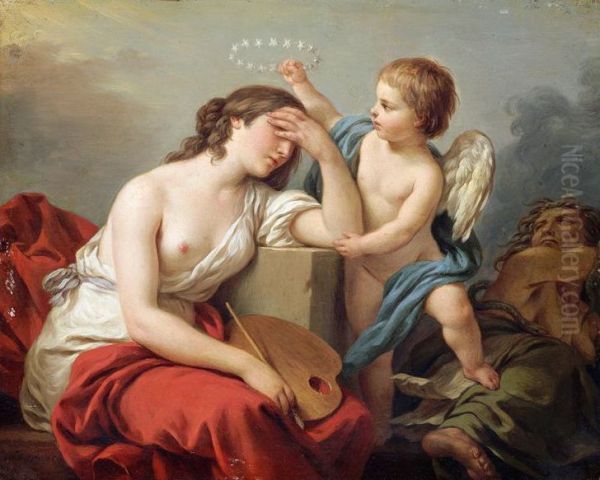 Love Consoling Painting from the Critics of her Enemies - view 1