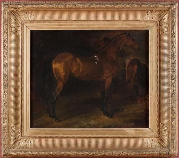 Cheval espagnol dans une ecurie - view 1