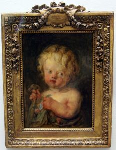 L'Enfant aux fleurs, dit aussi : L'Enfant blond aux fleurs, ou : L'Enfant aux boucles. by Jean-Honore Fragonard