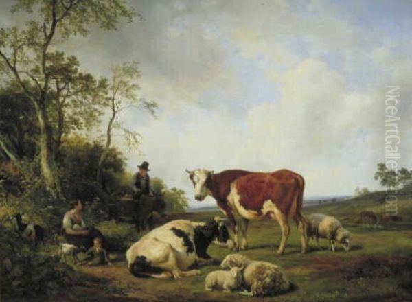 Landschap met koeien en ander vee - view 1