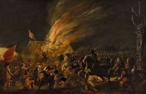 Nocturnal Fight by Esaias Van De Velde