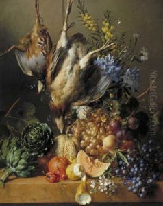 Stilleven met dode vogels en fruit Stilleven met dode vogels en fruit