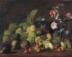 Stilleven van vruchten en bloemen Stilleven van vruchten en bloemen