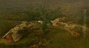 Studie van een boomtak met fijn loof by Theodore Rousseau