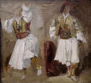 Etude de costumessouliotes by Eugene Delacroix