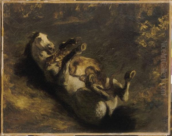 Cheval attaque par une lionne - view 1