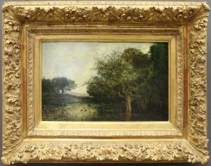 Lo stagno con gli aironi by Charles-Francois Daubigny