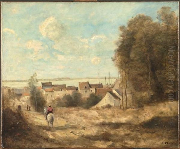 Entree de village, dit aussi Village au bord de la mer. - view 1