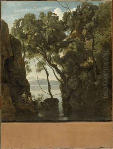 Le lac de Nemi by Jean-Baptiste Camille Corot
