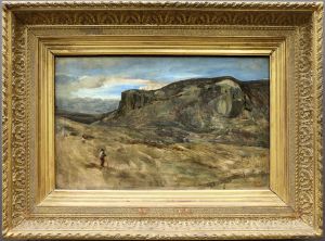 Mountain of the Roman countryside. The Rock of the Nazens by Jean-Baptiste Camille Corot