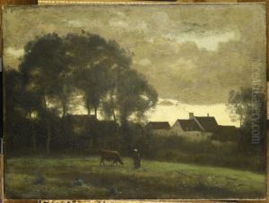 Vachere dans un pre au soleil couchant.Donation Etienne Moreau-Nelaton, 1906.