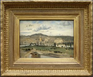 Villeneuve-lez-Avignon. La tour Philippe le Bel. by Jean-Baptiste Camille Corot