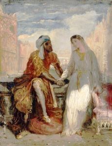 Othello et Desdemone a Venise (Shakespeare, Othello acte I) by Theodore Chasseriau