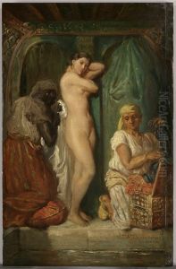 Un bain au serail. by Theodore Chasseriau