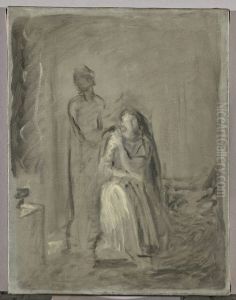 Desdemone ou La romance du saule. Esquisse (Shakespeare, Othello, acte IV, scene 3). by Theodore Chasseriau