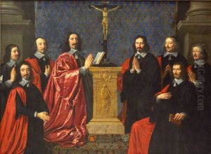 "Le Prevot des marchands et les echevins de la ville de Paris". by Philippe de Champaigne