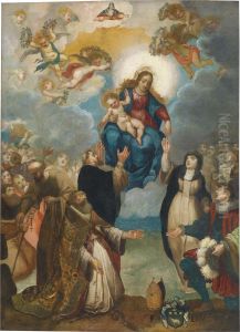 Presenting St.catherine With A Garland Of Roses