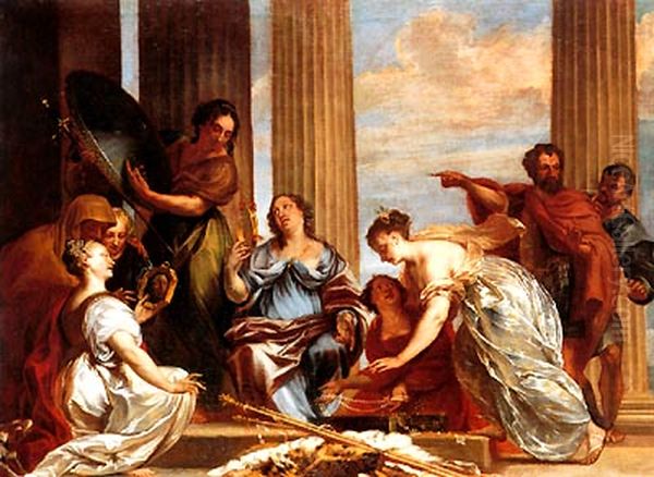 Ulysses discovers Achilles dressed up as a girl - view 1