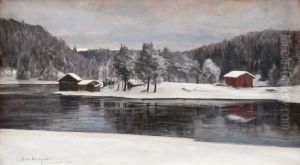 Talvimaisema Kymintehtaalta by Victor Westerholm