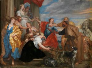 Achilles amongst the Daughters of Lycomedes by Jan Boeckhorst