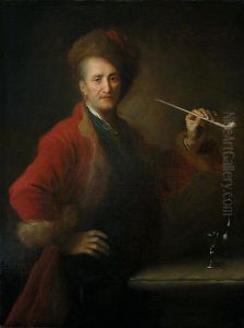 Portrait of a man in Polish costume holding a pipe