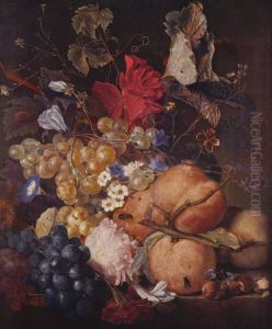 Fruchte, Blumen und Insekten by Jan Van Huysum
