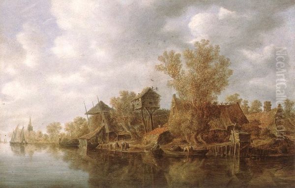 Bauerngehofte am Fluss - view 1