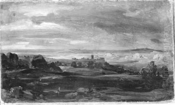 Abendlandschaft mit Burgruine - view 1