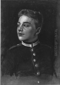 Der Sohn des Kunstlers in Uniform by Albert von Keller