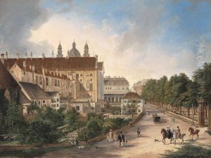 Die Nordseite der Koniglichen Residenz im Jahr 1828 by Domenico Quaglio the Younger