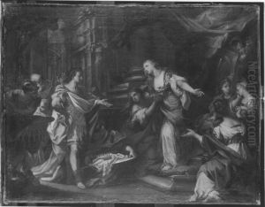 Cleopatra ubergibt Augustus Krone uund Szepter