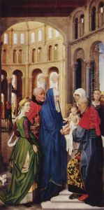 Dreikonigsaltar, rechter Flugel:Darbringung im Tempel by Rogier van der Weyden