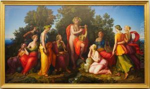 Len,"Apollo and the Muses"label QS:Lpl,"Apollo i muzy"label QS:Lde,"Apollo und die Musen" by Heinrich Maria von Hess