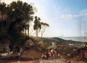 Aussicht von Ariccia gegen das Meer by Franz Ludwig Catel