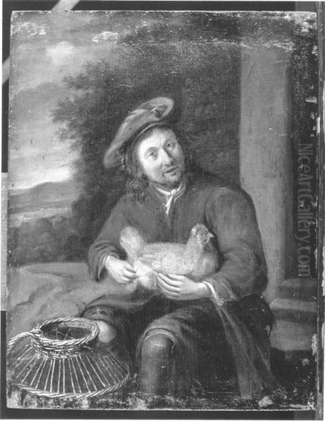 Bauer mit Henne - view 1