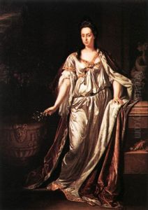 Portrait of Anna Maria Luisa de' Medici, Electress Palatine by Adriaen Van Der Werff