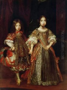 Erbprinz Max Emanuel II. und Maria Anna als Kinder by Sebastiano Bombelli