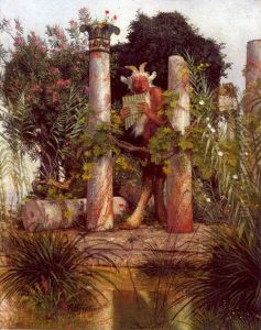 Faun, die Syrinx blasend by Arnold Bocklin