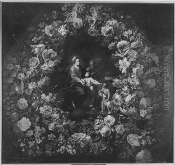 Heilige Familie mit Johannesknaben im Blumenkranz - view 1