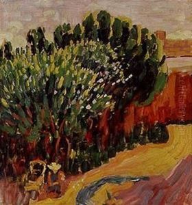 Landschaft aus Caranteque mit Frau Landschaft aus Caranteque mit Frau
