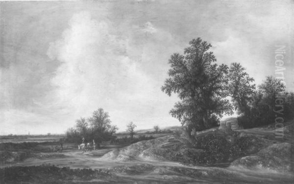 Landschaft mit Feldweg und Staffage - view 1
