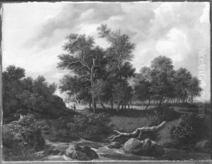 Landschaft mit Giessbach by Jacob Van Ruisdael