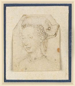 Female Head with Braided Hair and a Flat Hat Turned Three-Quarters to the Left by Hugo Van Der Goes