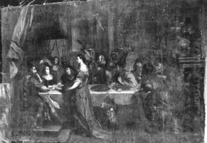 Herodias bringt das Haupt Johannes des Taufers zur Tafel by (studio of) Rubens, Peter Paul
