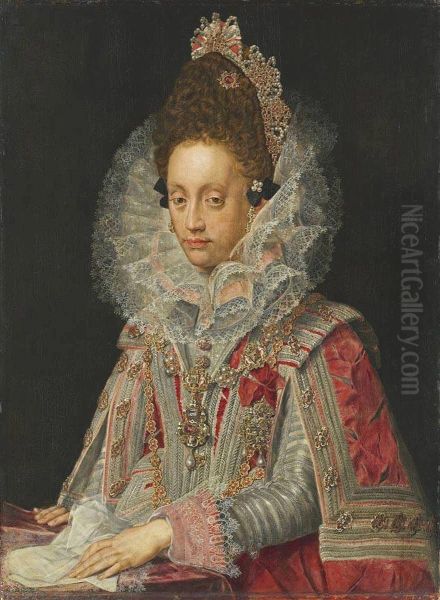 Bildnis der Herzogin Magdalena von Bayern, Gemahlin Herzog Wolfgang Wilhelms von Pfalz-Neuburg, im Hochzeitsstaat (1597-1628) - view 1