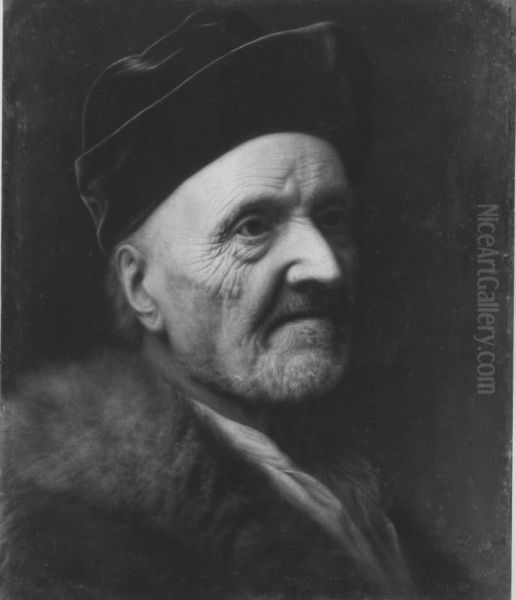 Portrait of an old man with fur - view 1