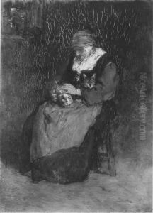 Alte Frau mit Katze und Bierkrug Alte Frau mit Katze und Bierkrug