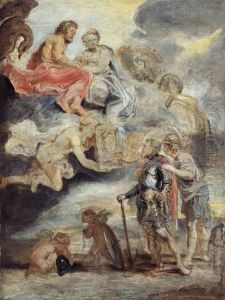 Heinrich IV. empfangt das Bildnis der Maria de' Medici (Skizze zum Medici-Zyklus) by (studio of) Rubens, Peter Paul