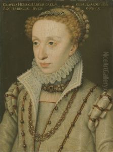 Herzogin Claudia, Tochter Heinrichs II. von Frankreich by Francois Clouet